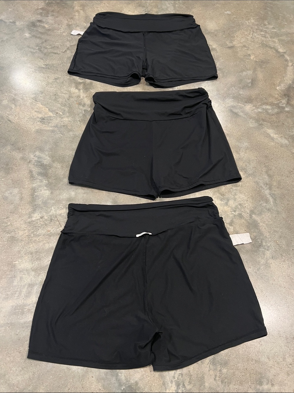 3 Women's Black Maternity  Fold-Over Waist Shorts
